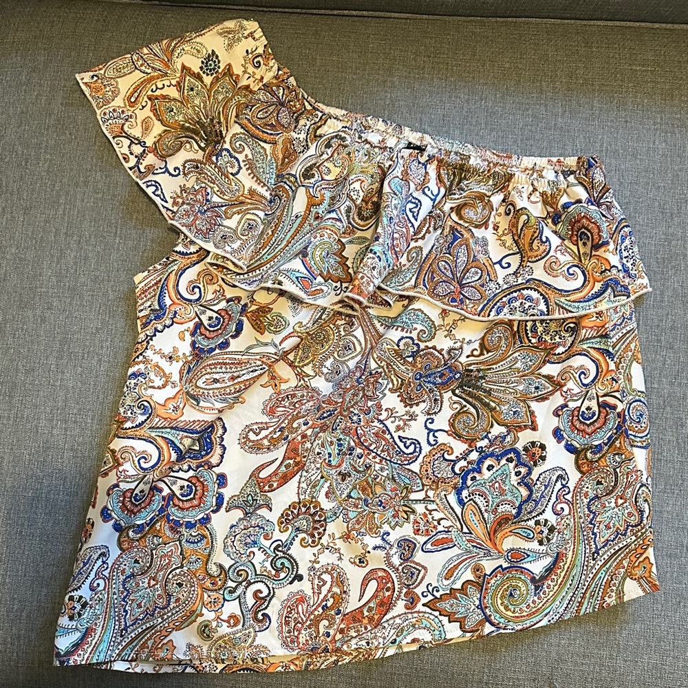 SHEIN Multicolor Paisley Off-Shoulder Top